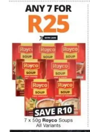 Checkers Liquor Shop Royco Soups All Variants 7x50g offer