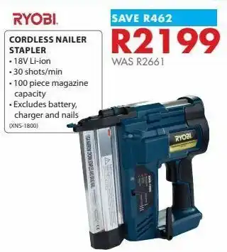 Chamberlain Nail gun ryobi offer