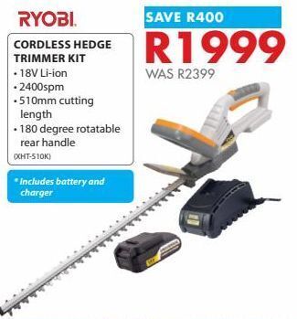 Chamberlain Hedge trimmer ryobi offer