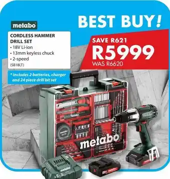 Chamberlain Hammer drill metabo offer