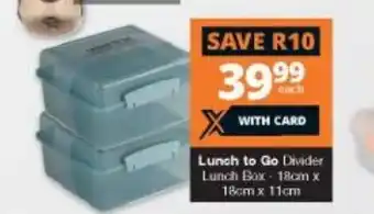 Checkers Liquor Shop Lunch to Go Divider Lunch Box offer