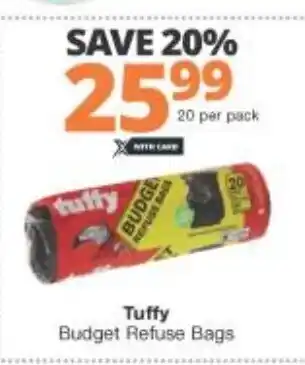 Tuffy Budget Refuse Bags 20 per pack