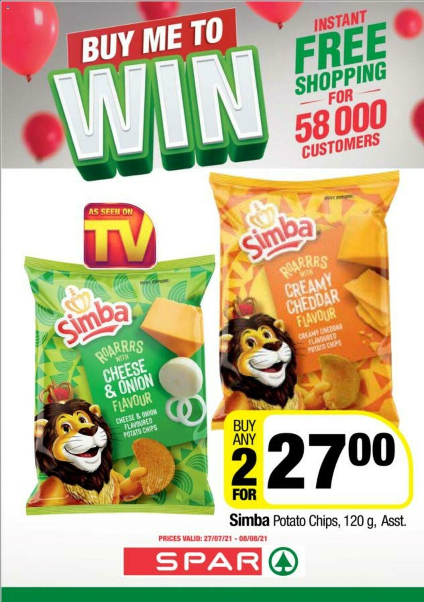 Simba Potato Chips 120g Asst offer at Spar