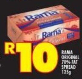 Shoprite Rama Original 70% Fat Spread 125g offer