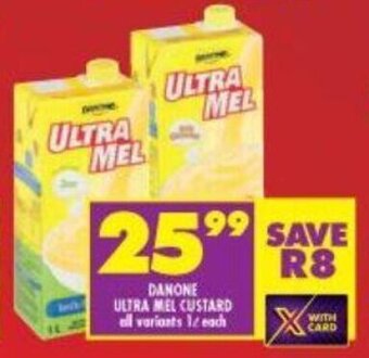 Shoprite Danone Ultra Mel Custard all variants 1L offer