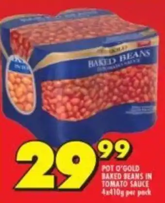 Shoprite Pot O' Gold Bake Beans in Tomato Sauce 4 x 410g offer
