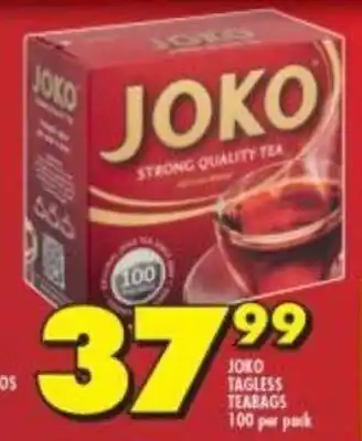Shoprite Joko Tagless Teabags 100 per pack offer