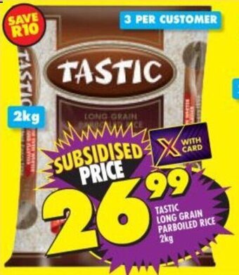 Shoprite Tastic Long Grain Parboiled Rice 2kg offer
