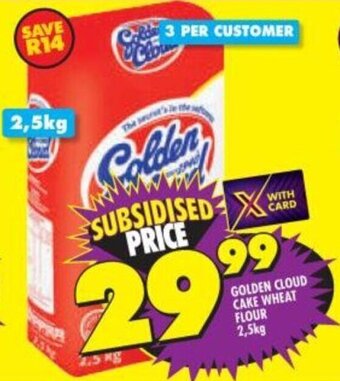 Shoprite Golden Cloud Cake Wheat Flour 2,5kg offer