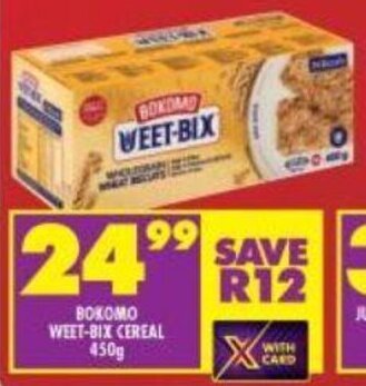 Shoprite Bokomo Weet-Bix Cereal 450g offer