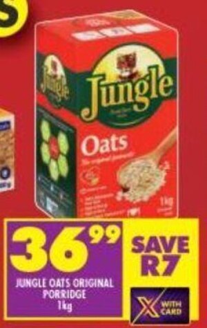 Shoprite Jungle Oats Original Porridge 1kg offer