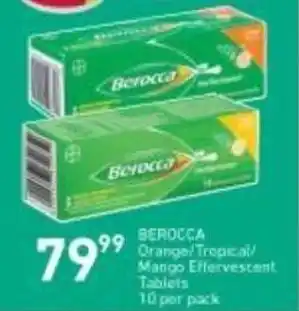 Berocca Orange / Tropical / Mango Effervescent Tablets 10 per pack