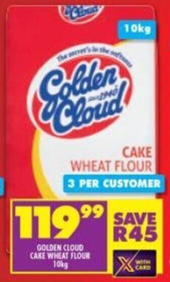Shoprite Golden Cloud Cake Wheat Flour 10kg offer