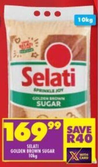 Shoprite Selati Golden Brown Sugar 10kg offer