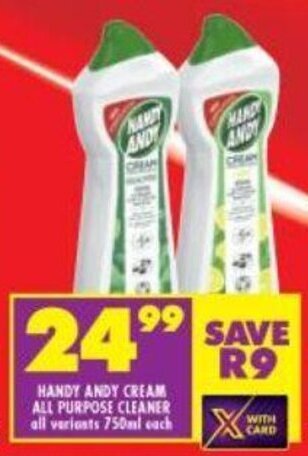 Shoprite Handy Andy Cream All Purpose Cleaner all variants 750ml offer