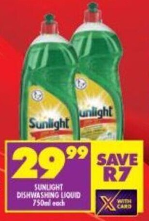 Shoprite Sunlight Dishwashing Liquid 750ml offer
