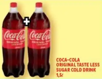 Usave Coca-Cola Orignal Taste Less Sugar Cold Drink 2 x 1,5L offer