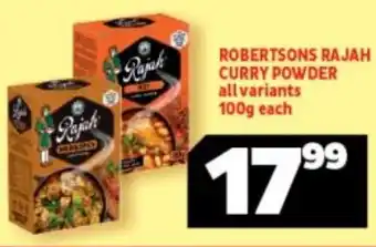 Usave Robertsons Rajah Curry Powder all variants 100g offer