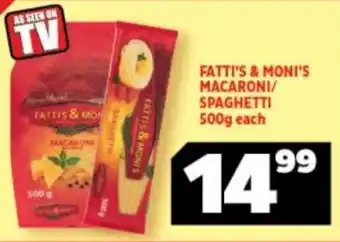 Usave Fatti's & Moni's Macaroni / Spaghetti 500g offer