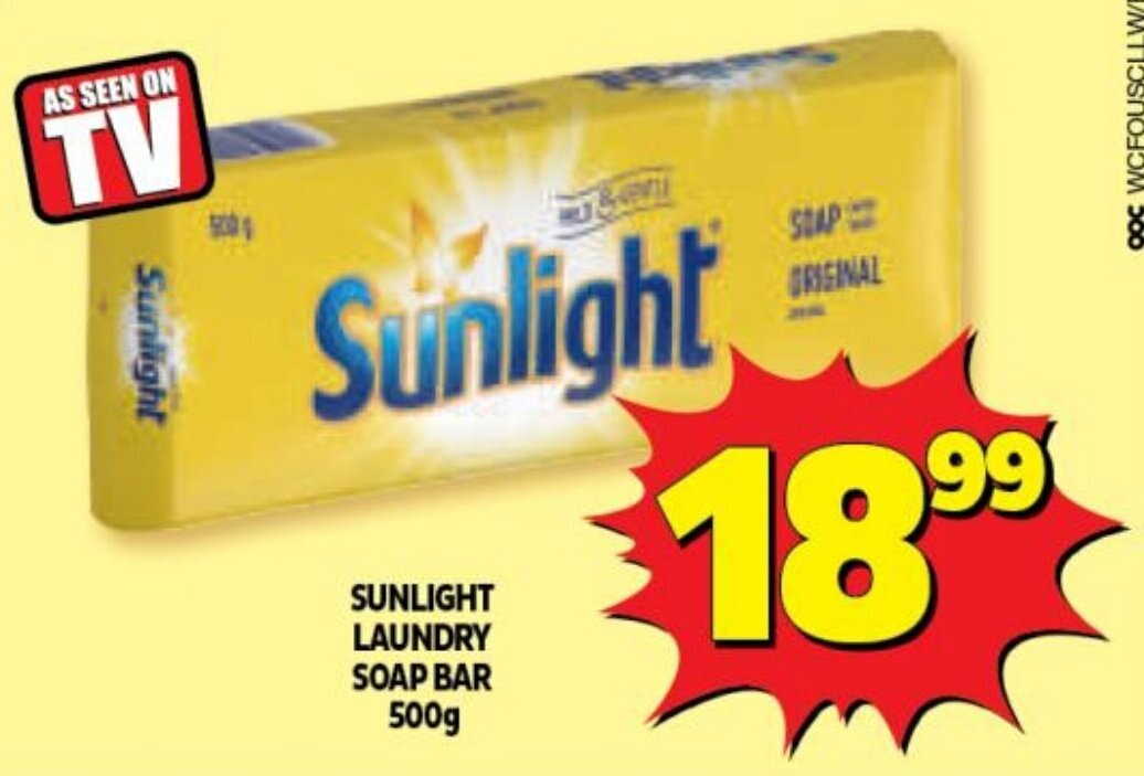 Sunlight Laundry Soap Bar 500g offer at Usave
