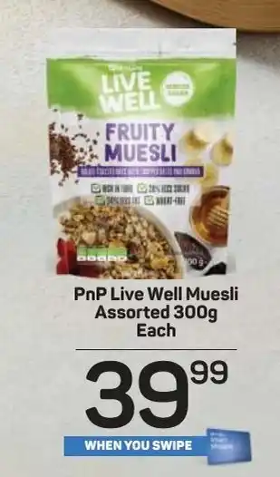 Pick n Pay PnP Live Well Muesli assorted 300g offer
