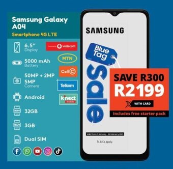 Checkers Samsung Galaxy A04 Smartphone 4G LTE offer