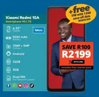 Checkers Xiaomi Redmi 10A Smartphone 4G LTE offer