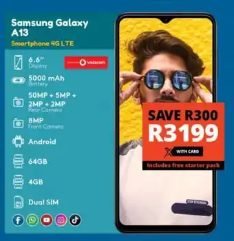 Checkers Samsung Galaxy A13 Smartphone 4G LTE offer