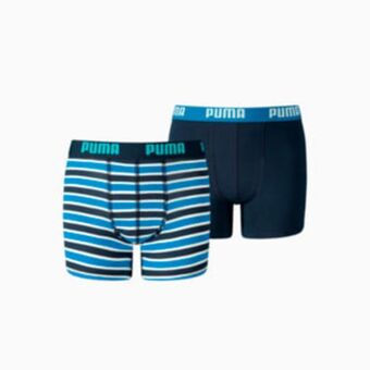Puma boys' printed stripe basic boxer 2 pack