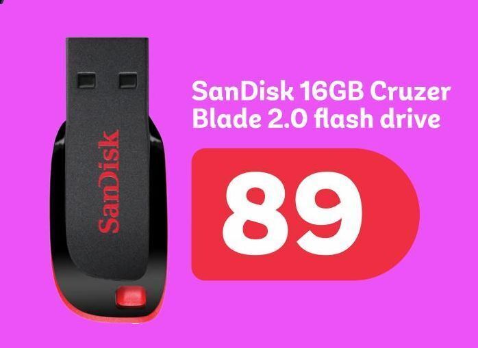 San disk 16gb cruzer blade 2.0 flash drive offer at PEP
