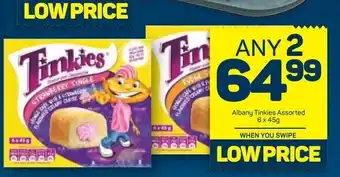 Pick n Pay Albany Tinkies assorted 2 x 6 x 45g offer