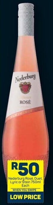 Pick n Pay Nederburg Rosé, Duet, Lyric or Stein 750ml offer