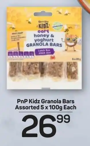 Pick n Pay PnP Kidz Granola Bars assorted 5 x 100g offer