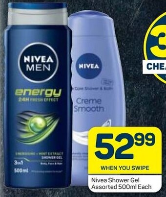 Pick n Pay Nivea Shower Gel assorted 500ml offer