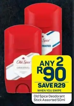 Pick n Pay Old Spice Deodorant Stick assorted 2 x 50ml offer
