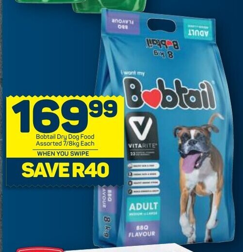 Bobtail Dry Dog Food assorted 7/8kg offer at Pick n Pay