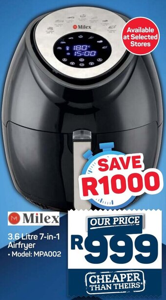 Milex 3.6 litre 7-in-1 Airfryer