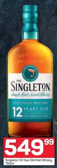 Pick n Pay Singleton 12-Year Old Malt Whisky 750ml offer