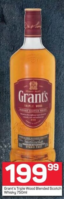 Pick n Pay Grant's Triple Wood Blended Scotch Whisky 750ml offer