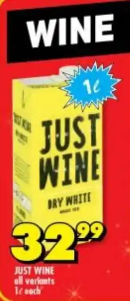 Shoprite Liquor Just Wine 1L offer