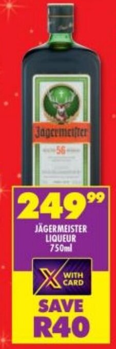 Shoprite Liquor Jágermeister Liqueur 750ml offer