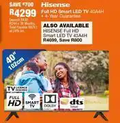 OK Furniture Hisense 40"(102cm) full hd smart led tv 40a4h offer
