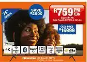 OK Furniture Hisense 75" (189cm) 4k smart led tv 75a6h offer