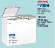 OK Furniture Zero 236l white/gas electric fridge freezer gfr260db offer