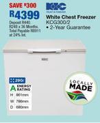 OK Furniture Kic 290l white chest freezer kcg300/2 offer