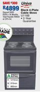 OK Furniture Univa black 4 plate cable stove u116b offer