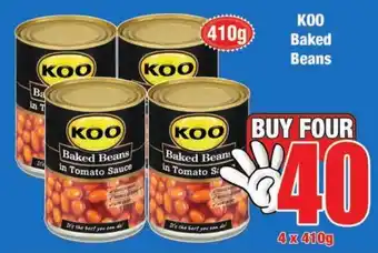 Boxer Build Koo Baked Beans 4x 410g offer