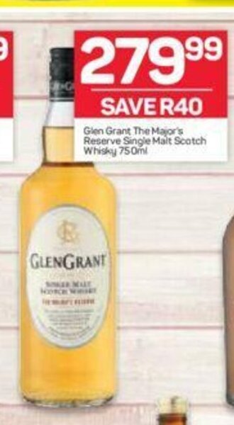 Glen Grant The Major's Reserve Single Malt Scotch Whiskey 750ml