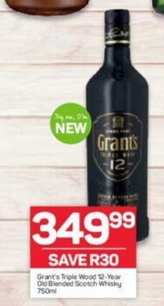 Pick n Pay Liquor Grant's Triple Wood 12-Year Old Blended Scotch Whisky 750ml offer