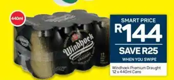Pick n Pay Liquor Windhoek Premium Draught 12 x 440ml Cans offer